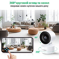 WiFi IP камера відеоспостереження Edup EH15 для дому поворотна з датчиком руху, звуку та сиреною, фото 3