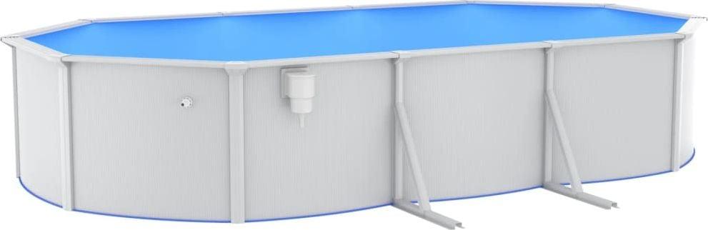 Басейн каркасний овальний vidaXL 610 x 360 x 120 см, білий, фото 1
