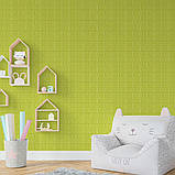 3D панель самоклеюча цегла флуоресцентний зелений 700х770х5мм (300-5) SW-00001331, фото 5