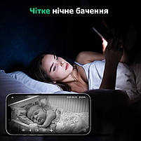 WiFi IP камера відеоспостереження Edup EH15 для дому поворотна з датчиком руху, звуку та сиреною, фото 6