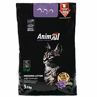 Древесный наполнитель AnimAll с ароматом лаванды для кошек 5.3 кг
