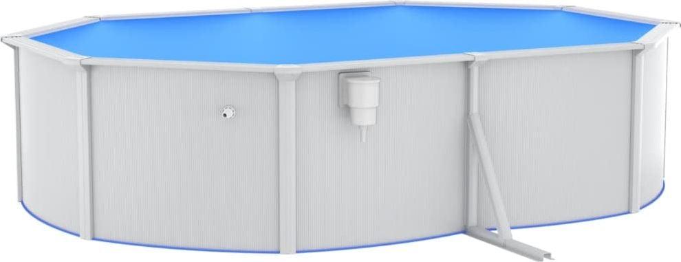 Басейн каркасний овальний vidaXL 490 x 360 x 120 см, білий, фото 1