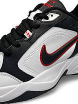 Чоловічі кросівки Nike Air Monarch White Black Red Взуття Найк Аір Монарх білі шкіряні демісезон повсякденні, фото 5