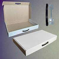 Білі самозбірні коробки із пластиковою ручкою