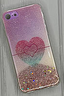 Чехол для Iphone 7 чехол с серцем на айфон 7 розовый/pink