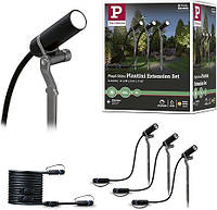 Садове освітлення [Клас енергоспоживання F] Paulmann 941.56 Outdoor Plug & Shine Spot Plantini Supplement Set 3000K 24V Anthracite