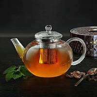 Стеклянный чайник Creano, 800 мл, 3-компонентный со встроенным ситечком из нержавеющей стали и стеклянной крыш