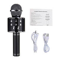 Микрофон DM Karaoke черный Q-858, отличный товар
