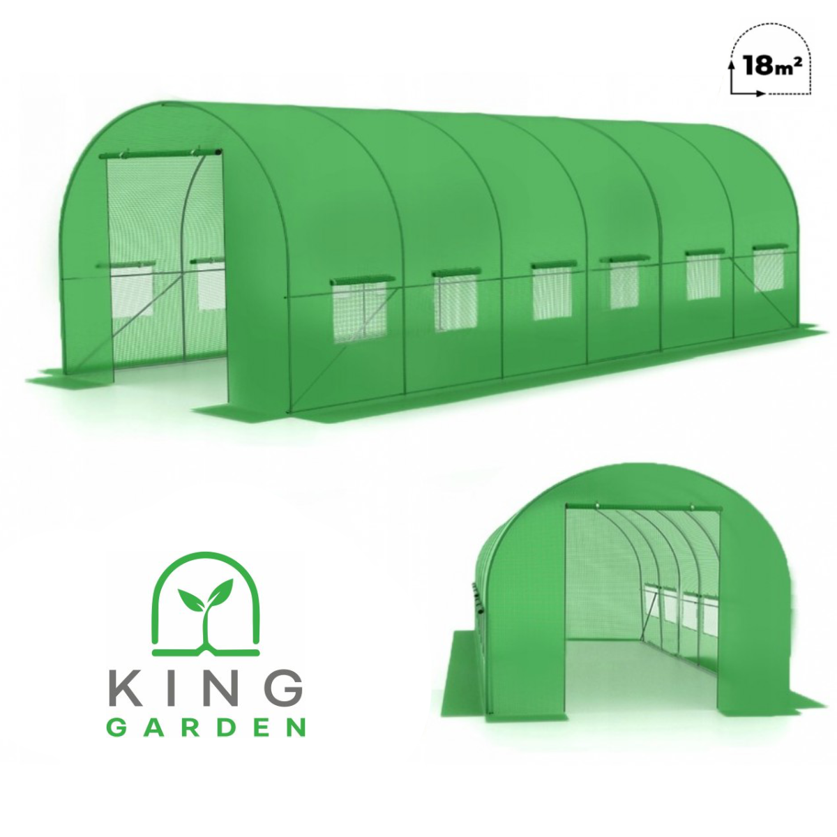 Теплиця, парник для городу та саду King Garden з вікнами 18м²  600х300х200