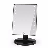 Косметическое Зеркало Large 22 LED Mirror черный и розовый цвет| Зеркало для макияжа с подсветкой! Лучший!