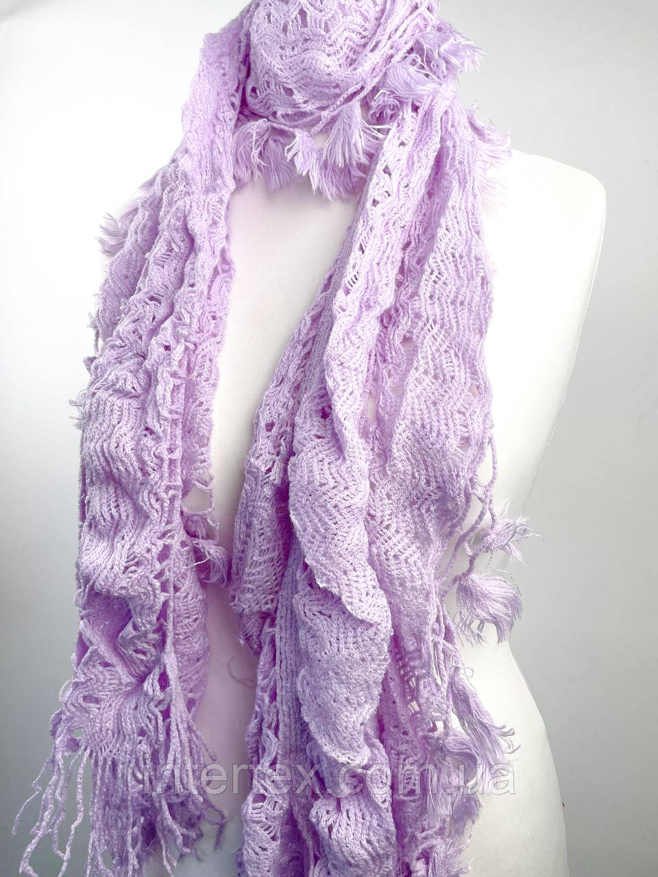 Шарф в'язаний Сабріна (бузковий), фото 1