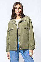 Жіночий піджак із деніму, розмір 42-44, колір фісташковий