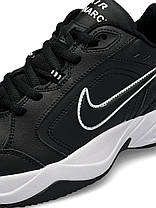 Чоловічі кросівки Nike Air Monarch Black White Взуття Найк Аір Монарх чорні шкіряні демісезон повсякденні, фото 5