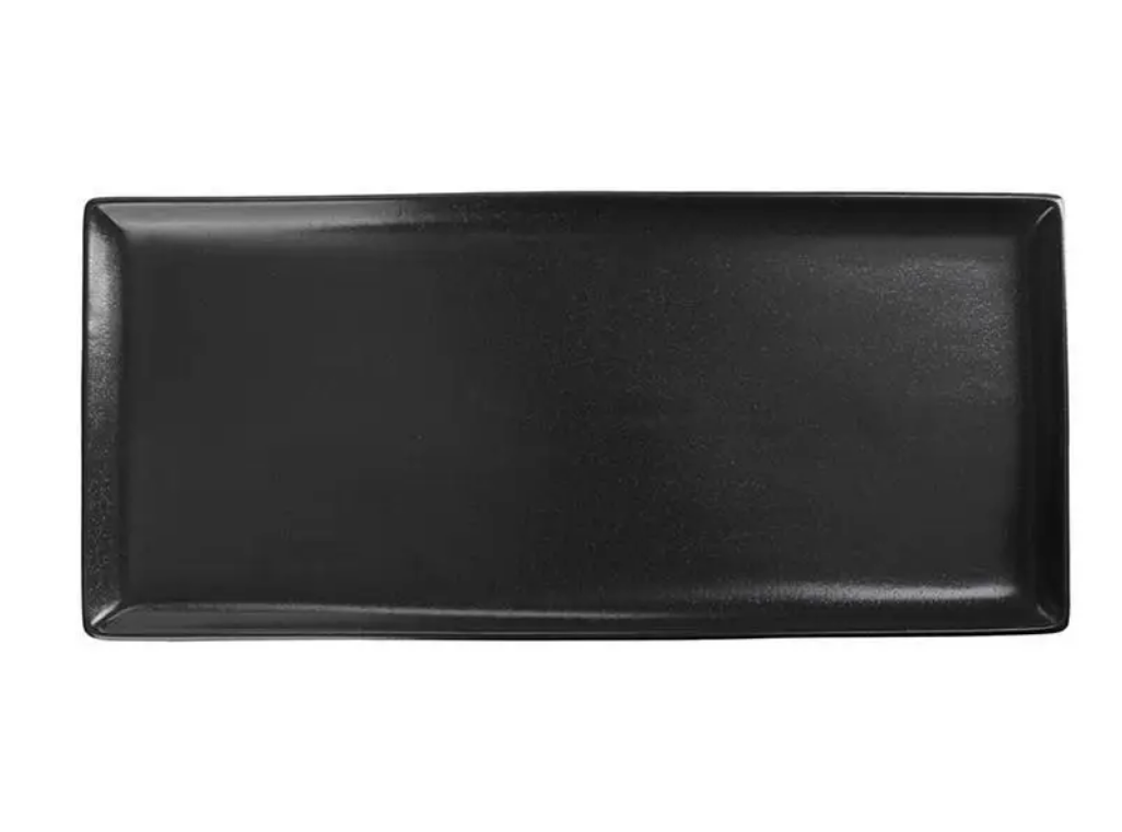 Блюдо для подачі дрібне прямокутне Black Porland фарфорове 360х160 мм 358836/Bl
