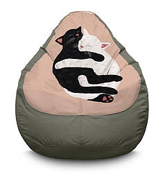 Крісло мішок «Коти. Ніжність» Оксфорд сірий