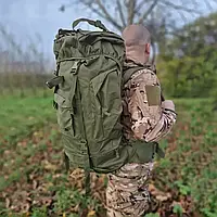 Рюкзак тактический полевой с рамой 75L Olive. Рюкзак тактический полевой на 75 литров.