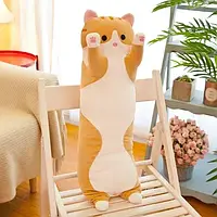 Батон кіт дитячий 130 см кіт батон плюшева іграшка для дітей Коричневий