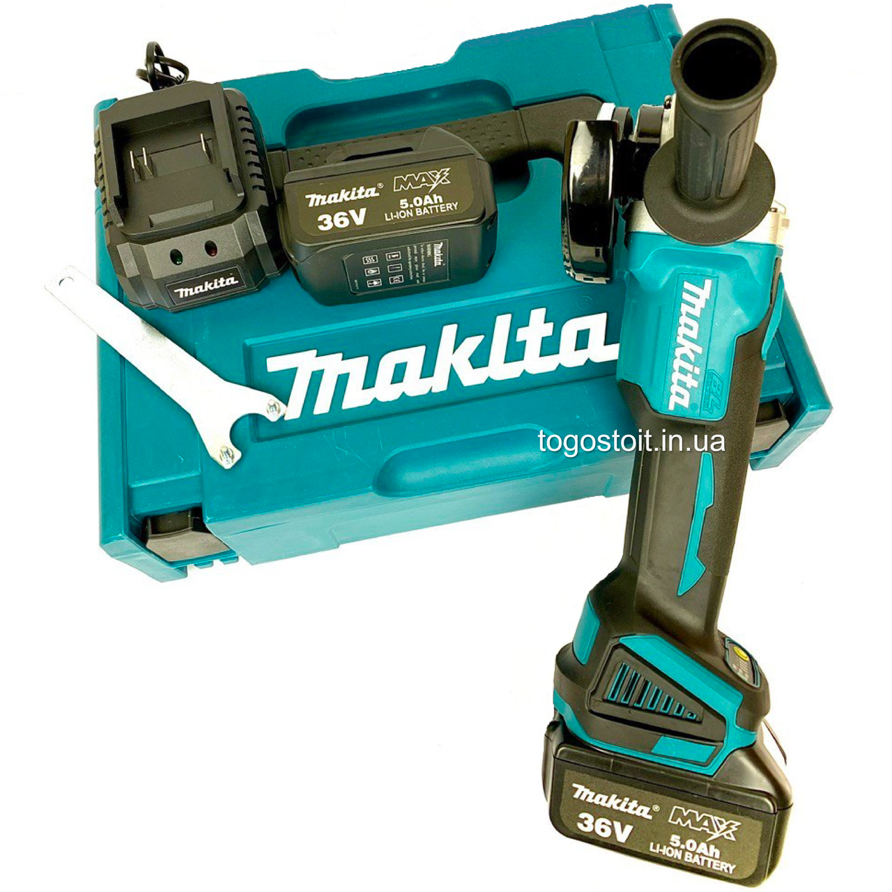 Акумуляторна болгарка Makita DGA 504 (36V 5A) безщіткова. Кутова шліфмашина Макіта з регулюванням обертів