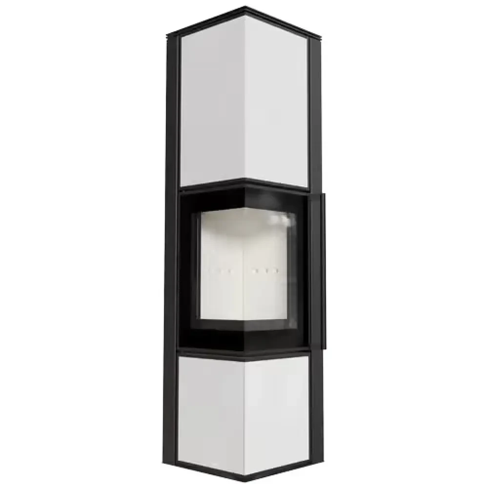 Сталева піч KRATKI TORA/L/LW Lacobel білий, фото 1