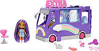 Кукла Barbie Extra Mini Minis и игровой набор с автобусом HKF84