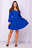 Класичне коктейльне плаття з довгими рукавами на випускний Maria, синє, фото 2
