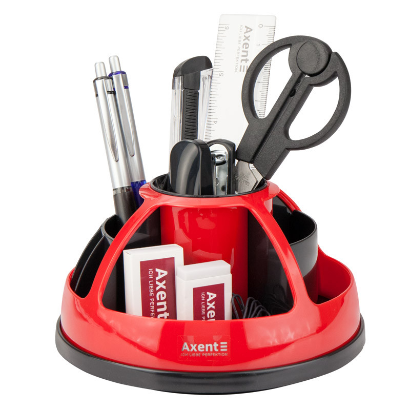 Набір настільний Axent Duoton 2104-04-A, 9 предметів, червоний, фото 1