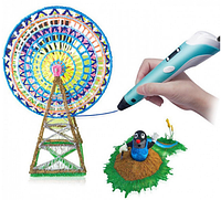 3D-ручка для рисования 3D Pen 2 и 100 метров разноцветного пластика Бирюзовая! Полезный