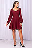 Класичне коктейльне плаття з довгими рукавами на випускний Maria, бордове, фото 2