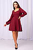 Класичне коктейльне плаття з довгими рукавами на випускний Maria, бордове, фото 3