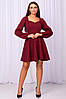 Класичне коктейльне плаття з довгими рукавами на випускний Maria, бордове, фото 4