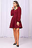Класичне коктейльне плаття з довгими рукавами на випускний Maria, бордове, фото 5