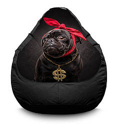 Крісло мішок «Мопс рэпер» Оксфорд