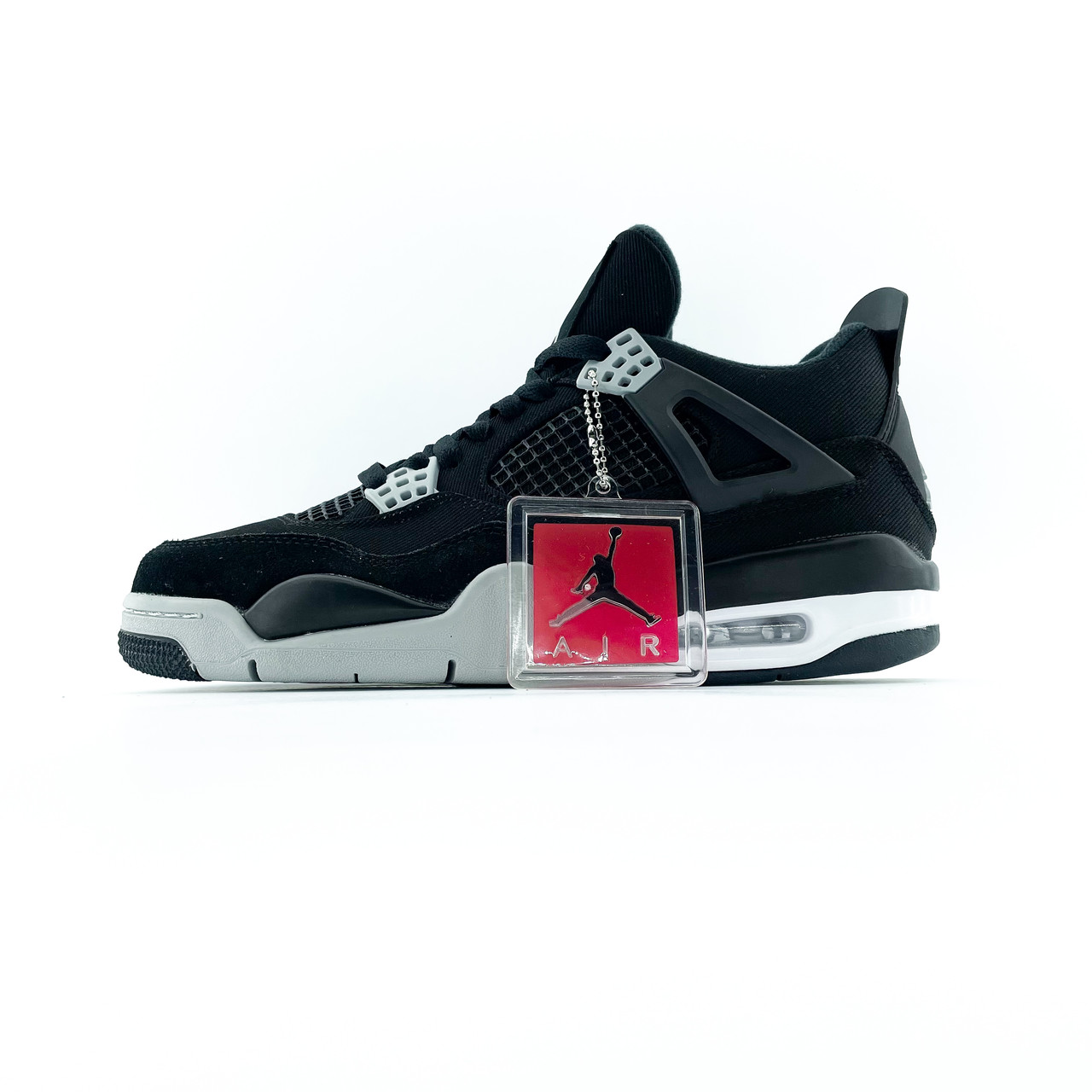 Чоловічі Кросівки Nike Air Jordan 4 Black Canvas / Найк Аїр Джордан 4 Канвас