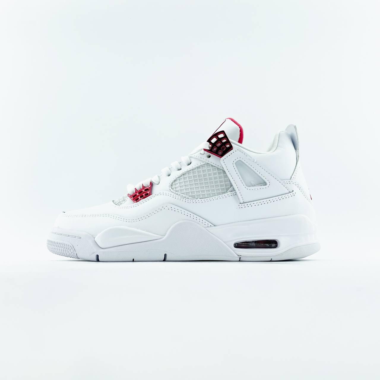 Чоловічі Кросівки Nike Air Jordan 4 Retro White Red / Найк Аїр Джордан 4 Ретро