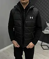 Чоловіча утеплена чорна жилетка / безрукавка без капюшона Under Armour