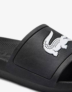 Grey lacoste sliders best sale
