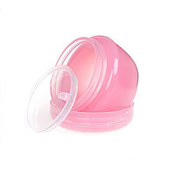 Баночка косметична 50г з захисним диском рожева