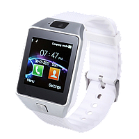 Розумні годинник Smart Watch DZ-09 White - смарт годинник під SIM-карту і карту SD (Білі) (b168)! Корисний