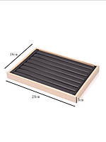 Чорна дерев'яна коробка планшет 24х18см для кілець та сережок