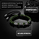 Браслет чоловічий із паракорду та сталі VIKING зелений з Рунами, фото 2