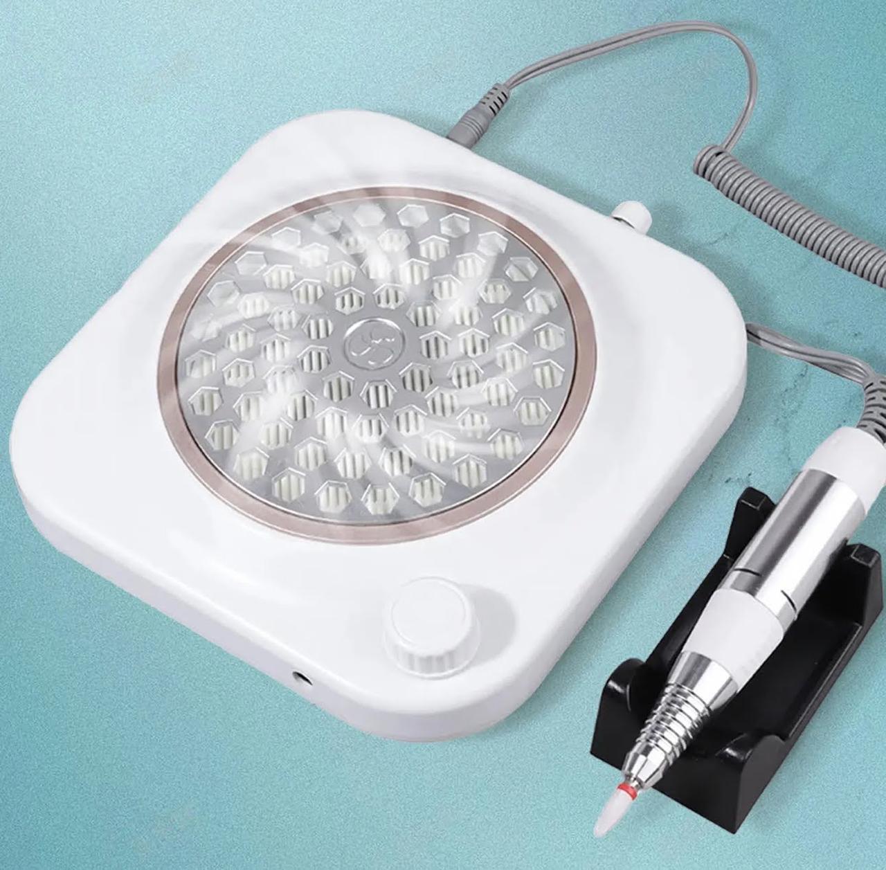 Апарат 2в1 CJ-XC008 на 60 вт: витяжка (4500 об.) + фрезер на 35 000 об./хв., для манікюру та педикюру, фото 1