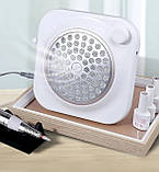 Апарат 2в1 CJ-XC008 на 60 вт: витяжка (4500 об.) + фрезер на 35 000 об./хв., для манікюру та педикюру, фото 3