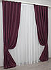 Комплект штор (2шт. 1,5х2,85м.) мікровелюр, колекція "SPARTA". Колір бордовий. Код 967ш 30-762, фото 2