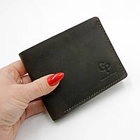 Мужское портмоне Grande Pelle из натуральной кожи, коричневый кошелек для купюр, карточек и монет, матовый
