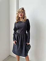 Сукня жіноча із мікровельвета з карманами (Норма), фото 2