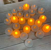 Набор декоративных свечей на батарейках 24 шт Светодиодные праздничные свечи с имитацией огня