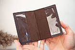 Персональне гравіювання Вашого шеврону, позивного. Обкладинка для посвідчення офіцера шкіряна темно-коричнева, фото 5