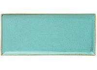 Блюдо для подачи мелкое прямоугольное Turquoise Porland фарфоровое 360х160 мм 358836/T