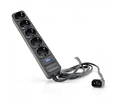 Сетевой удлинитель MERLION UPS B530, 220В 10А, 5 розеток, 3,0 м, сечение 3х0,75мм, черный Q50