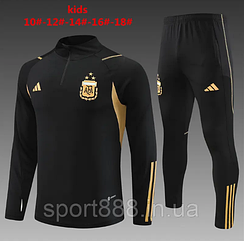 Дитячий спортивний футбольний костюм Аргентина Три Зірки Adidas Argentina 2023 Чорний